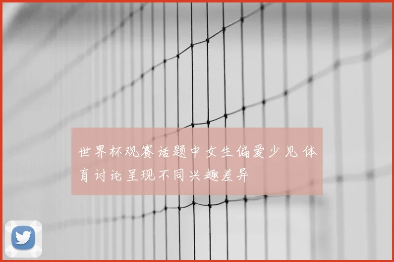 世界杯观赛话题中女生偏爱少见 体育讨论呈现不同兴趣差异